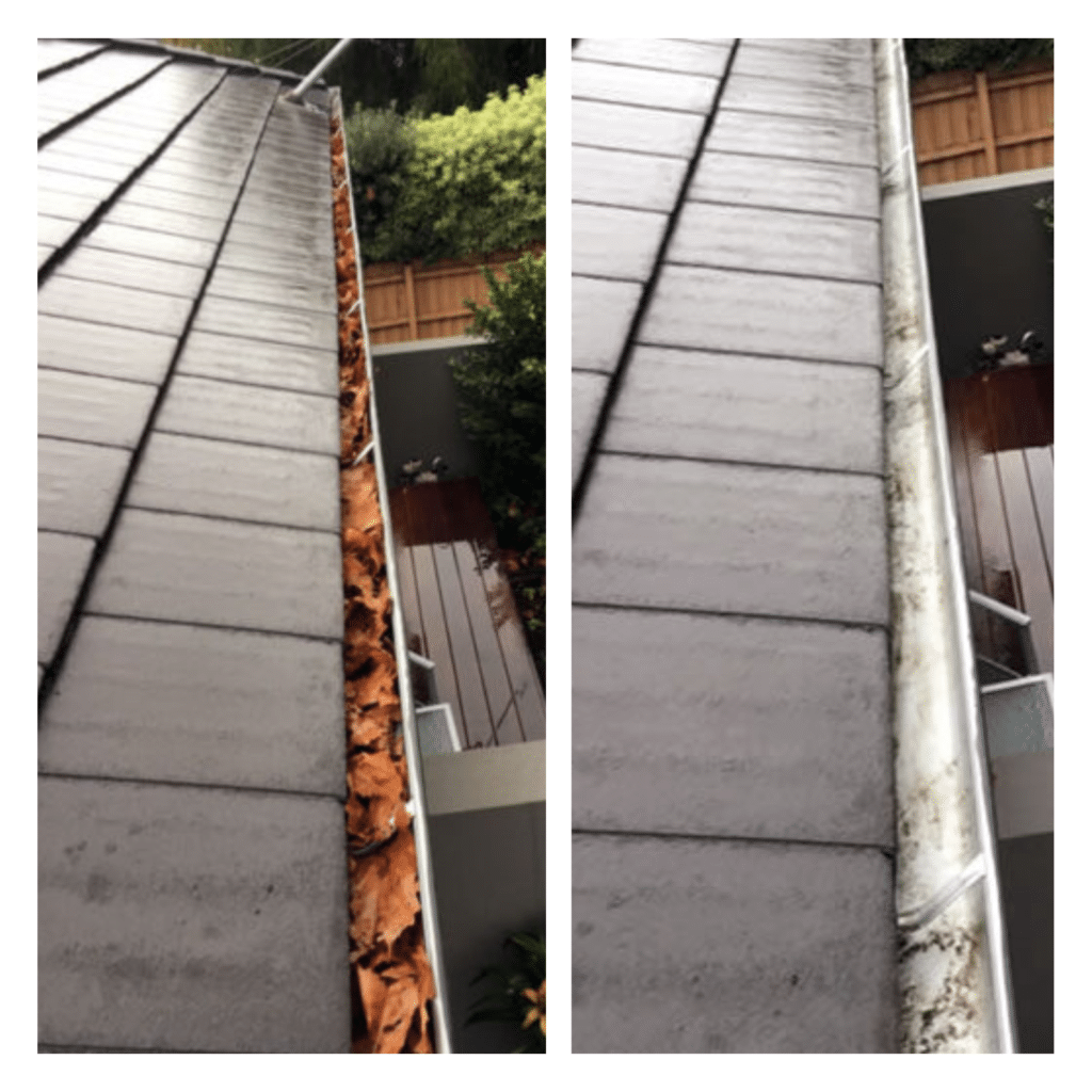 Roof inspector checking a tiled roof for damage
