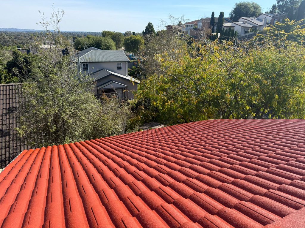 Terracotta Roof Tiles Melbourne 1 Red terracotta tiled roof in Melbourne after restoration